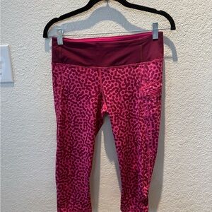Lululemon Athletica Pink Leopard Capri Leggings